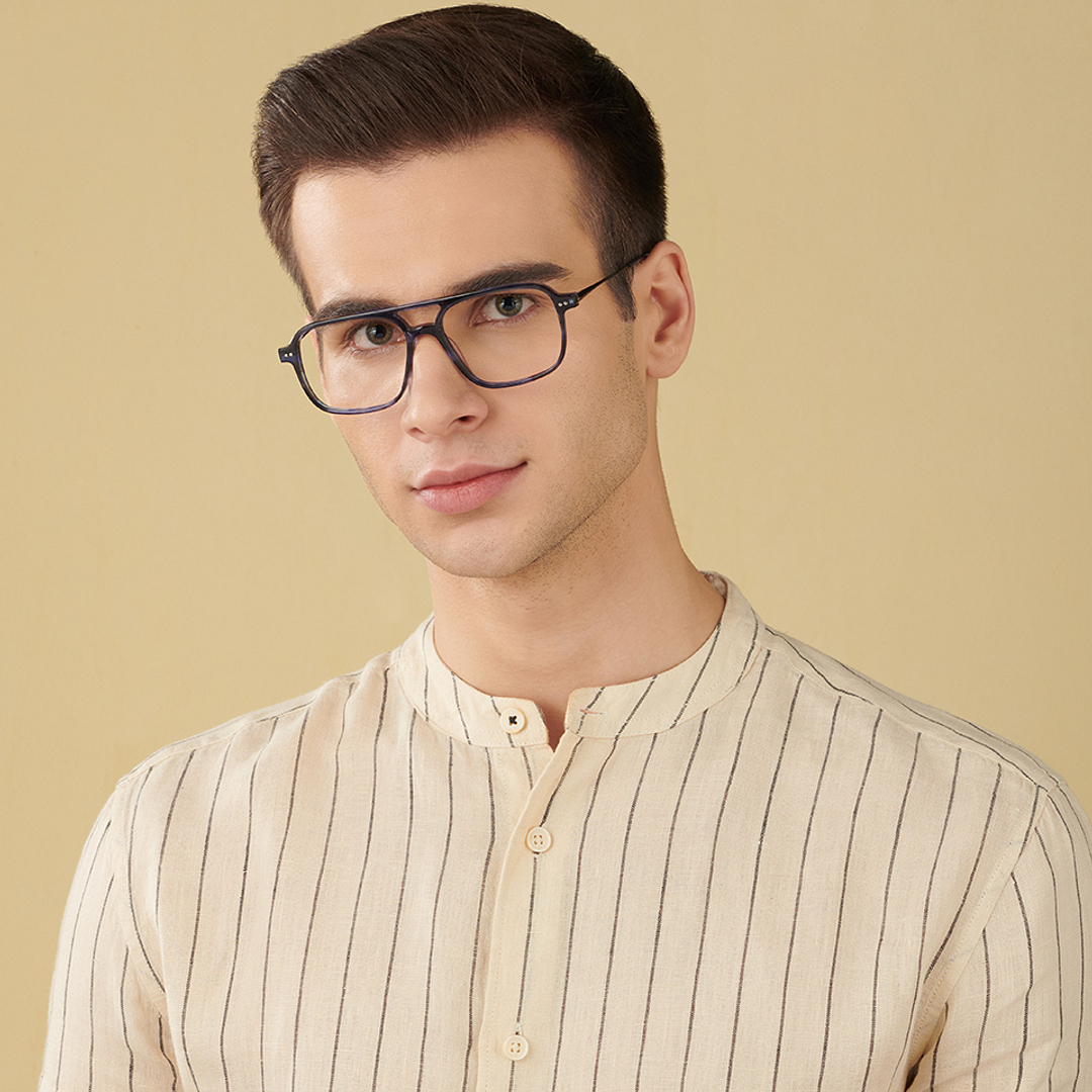 John Jacobs Online Sky Blue Full Rim Square left side