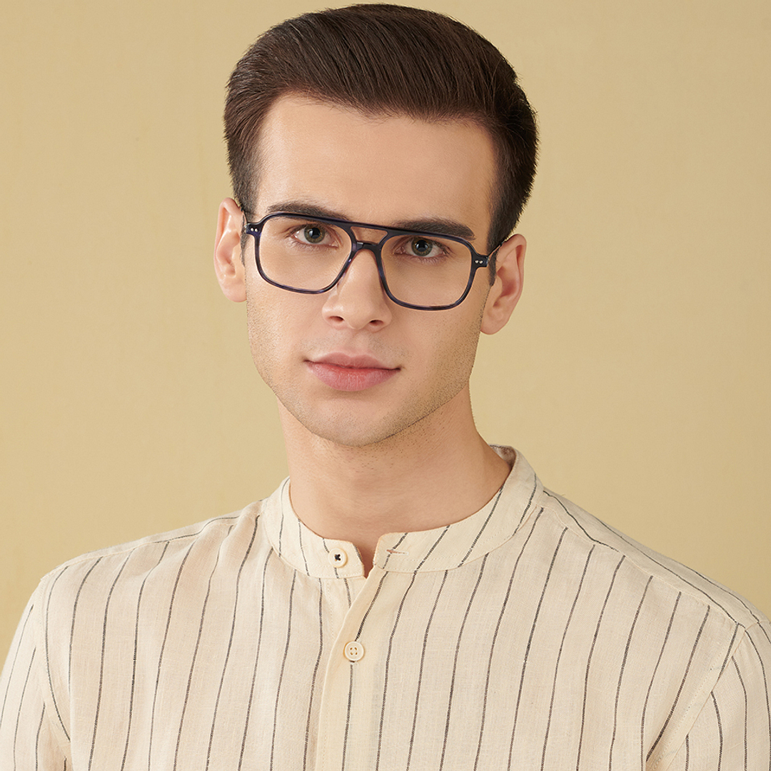 John Jacobs Online Sky Blue Full Rim Square right side