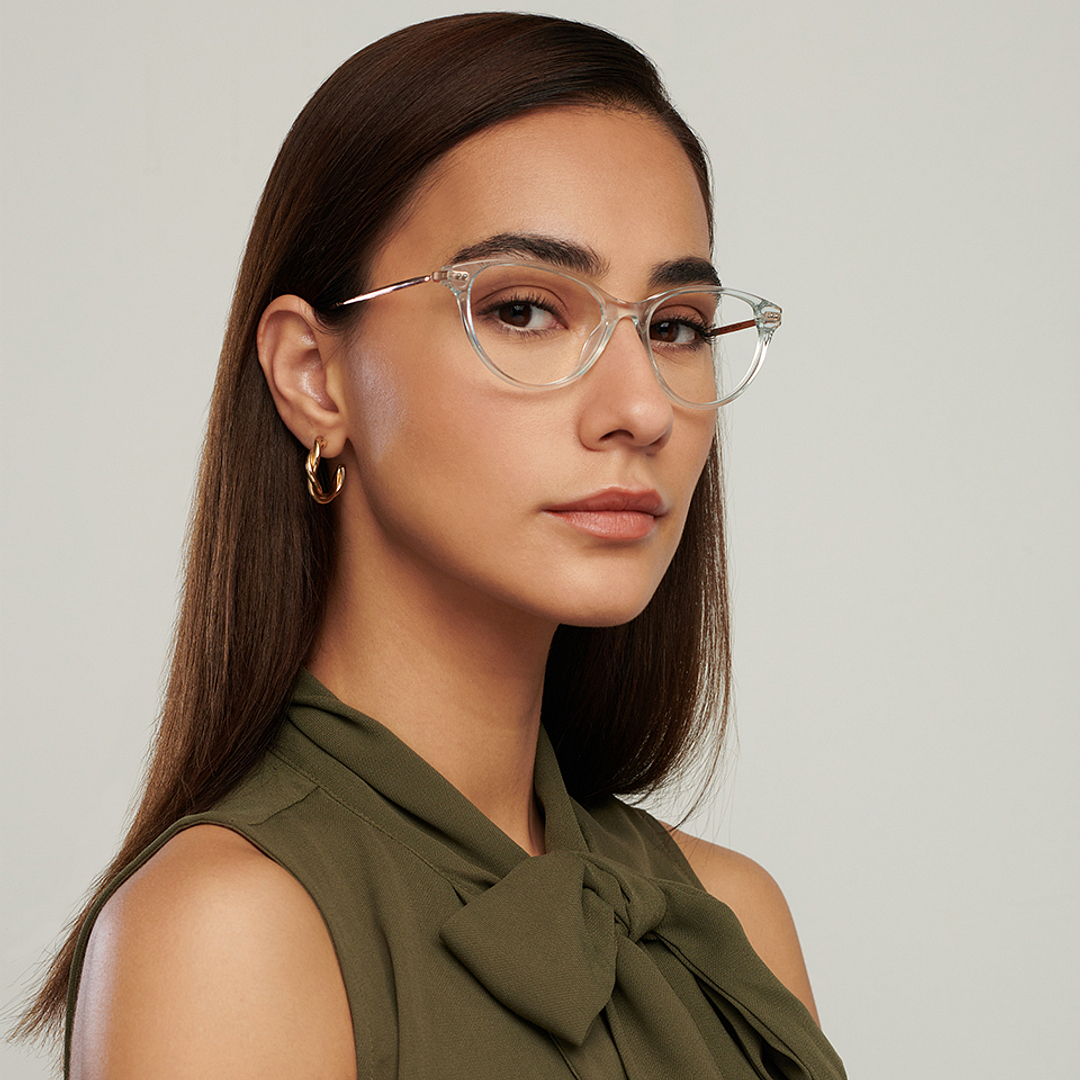 John Jacobs Online Light Green Full Rim Cat Eye right side