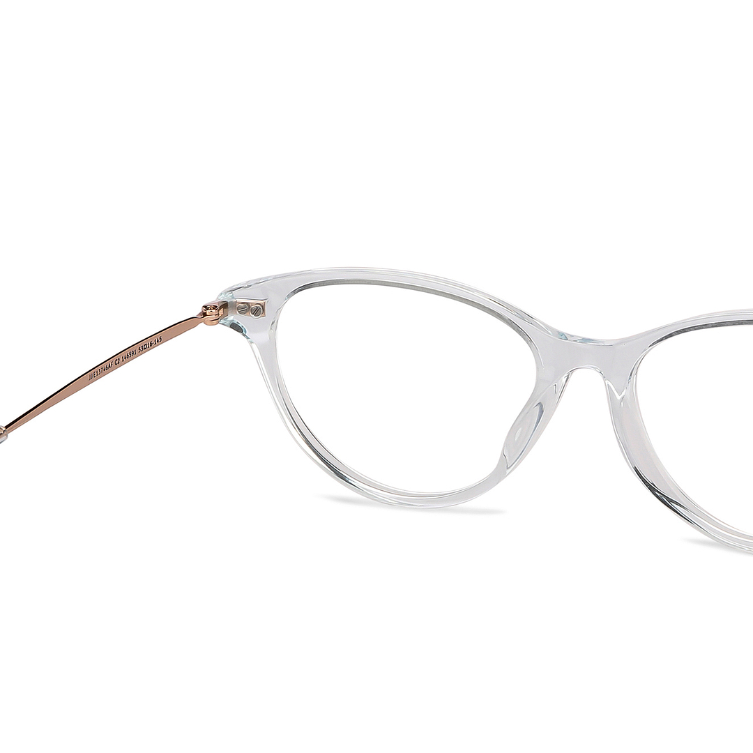 John Jacobs Online Blue Transparent Full Rim Cat Eye right side