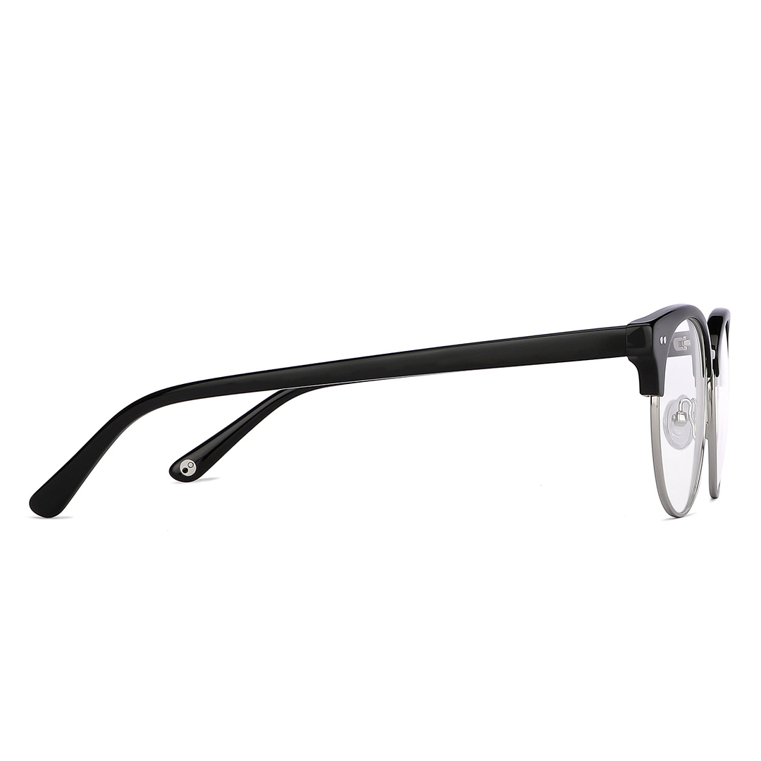 John Jacobs Dark Gunmetal Full Rim Clubmaster left side