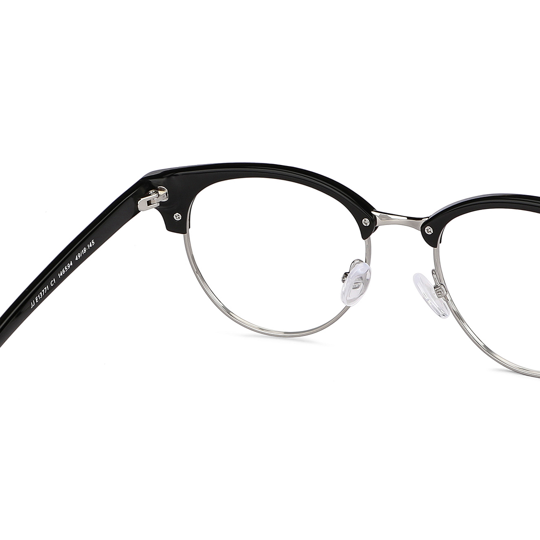 John Jacobs Dark Gunmetal Full Rim Clubmaster right side