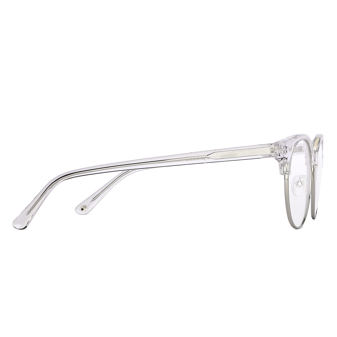 John Jacobs Online Crystal Transparent Full Rim Clubmaster left side