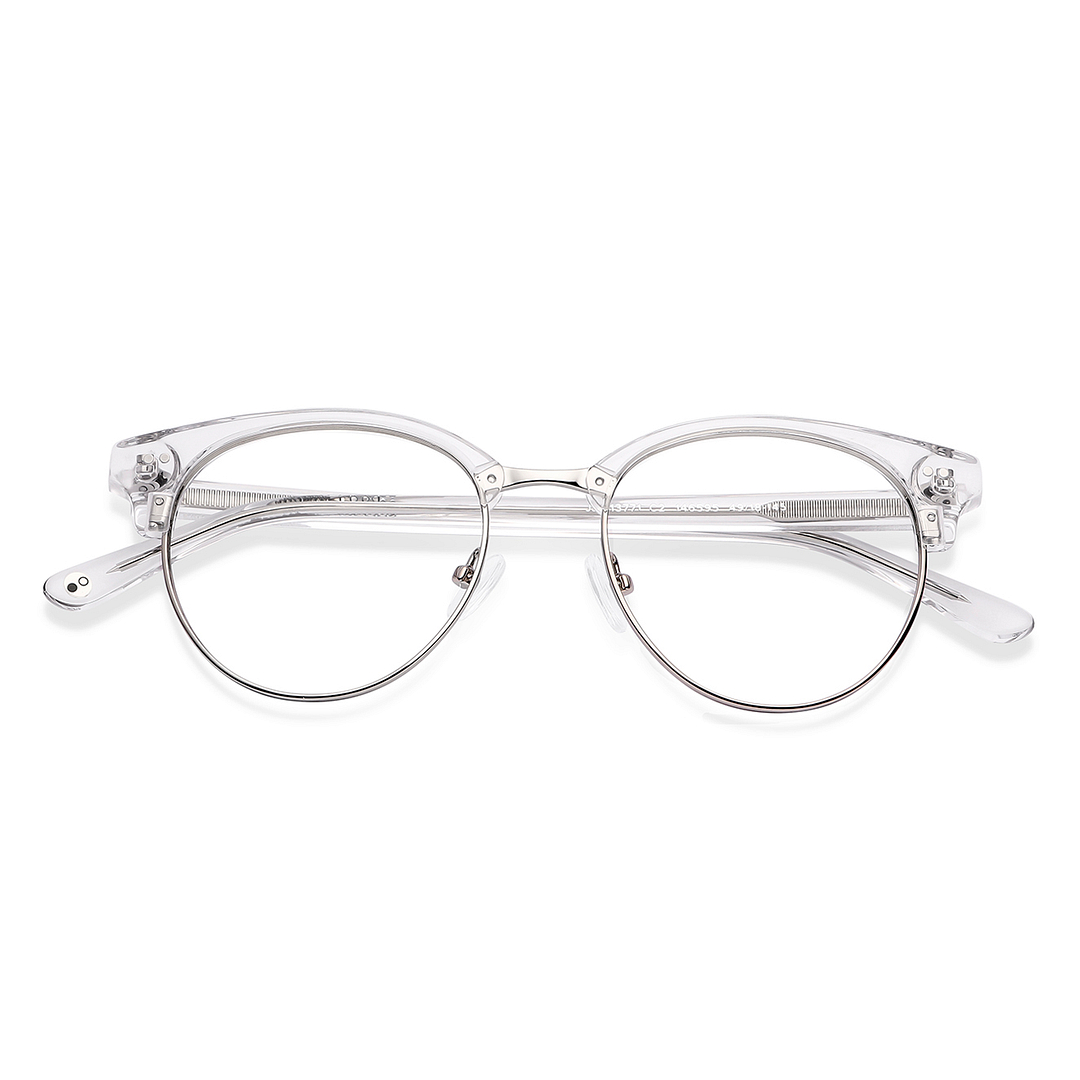 John Jacobs Online Crystal Transparent Full Rim Clubmaster left side