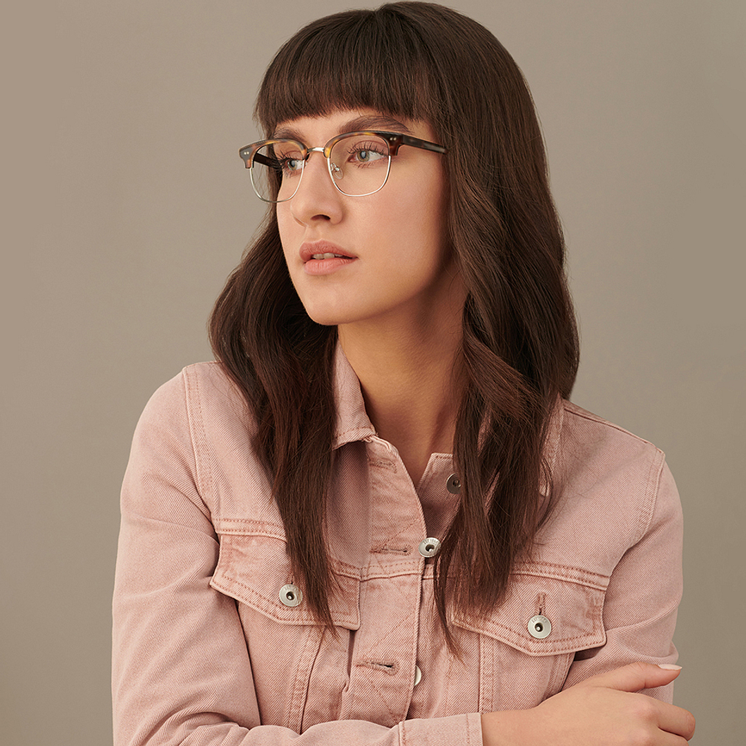 John Jacobs Online Golden Brown Full Rim Clubmaster right side