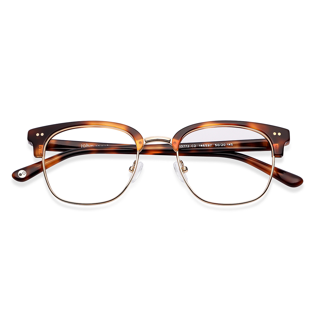 John Jacobs Online Golden Brown Full Rim Clubmaster left side