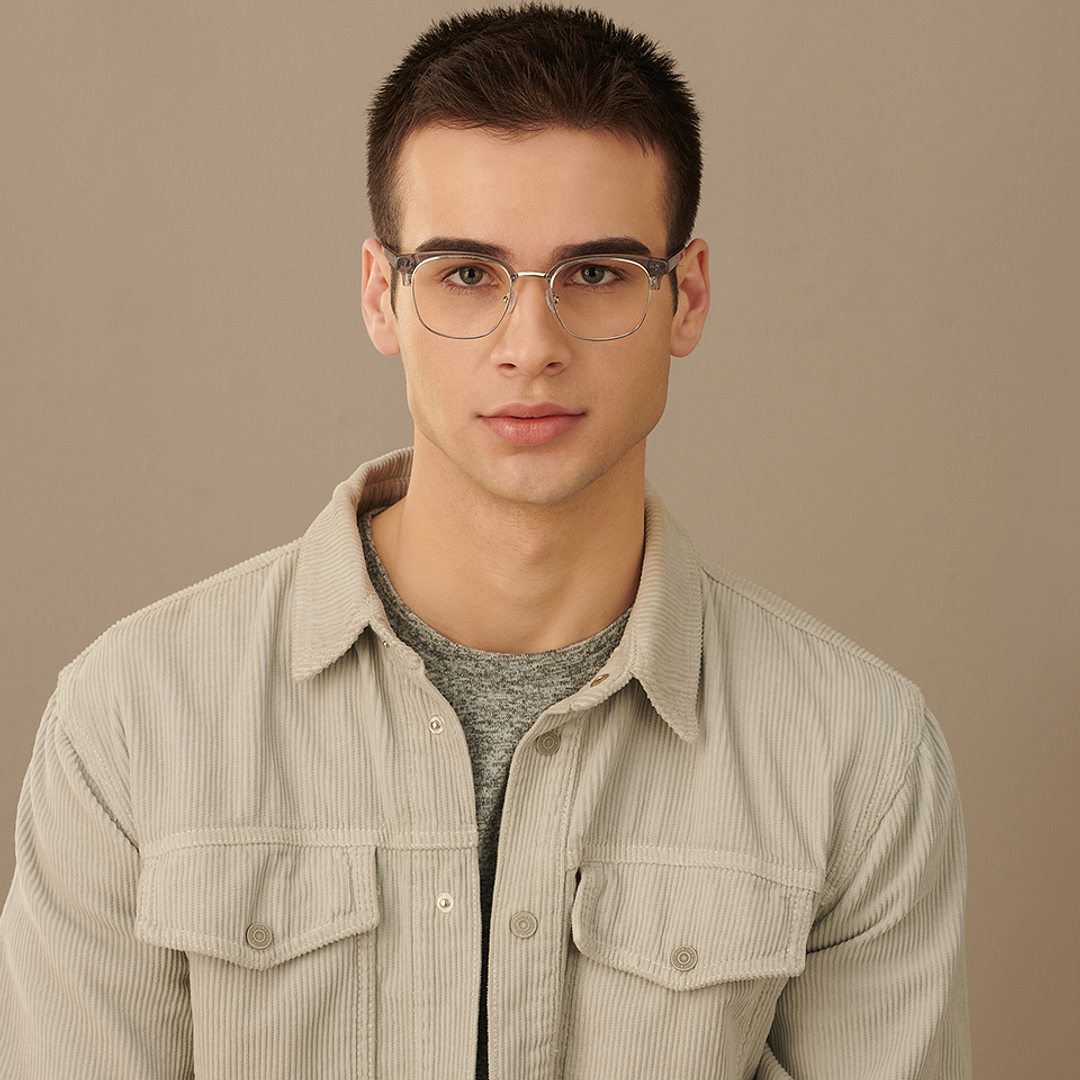 John Jacobs Online Silver Full Rim Clubmaster right side