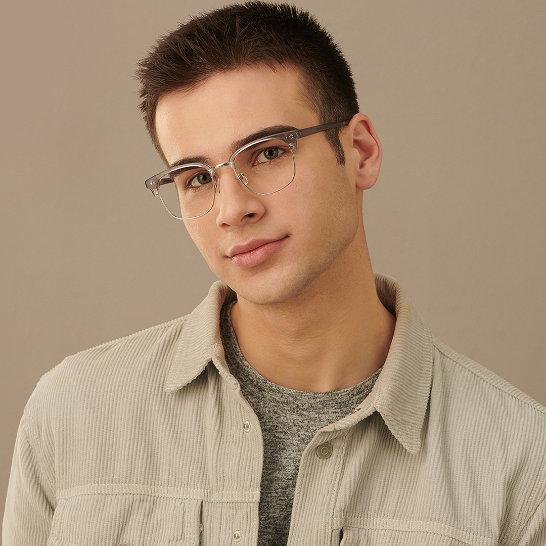 John Jacobs Online Silver Full Rim Clubmaster left side