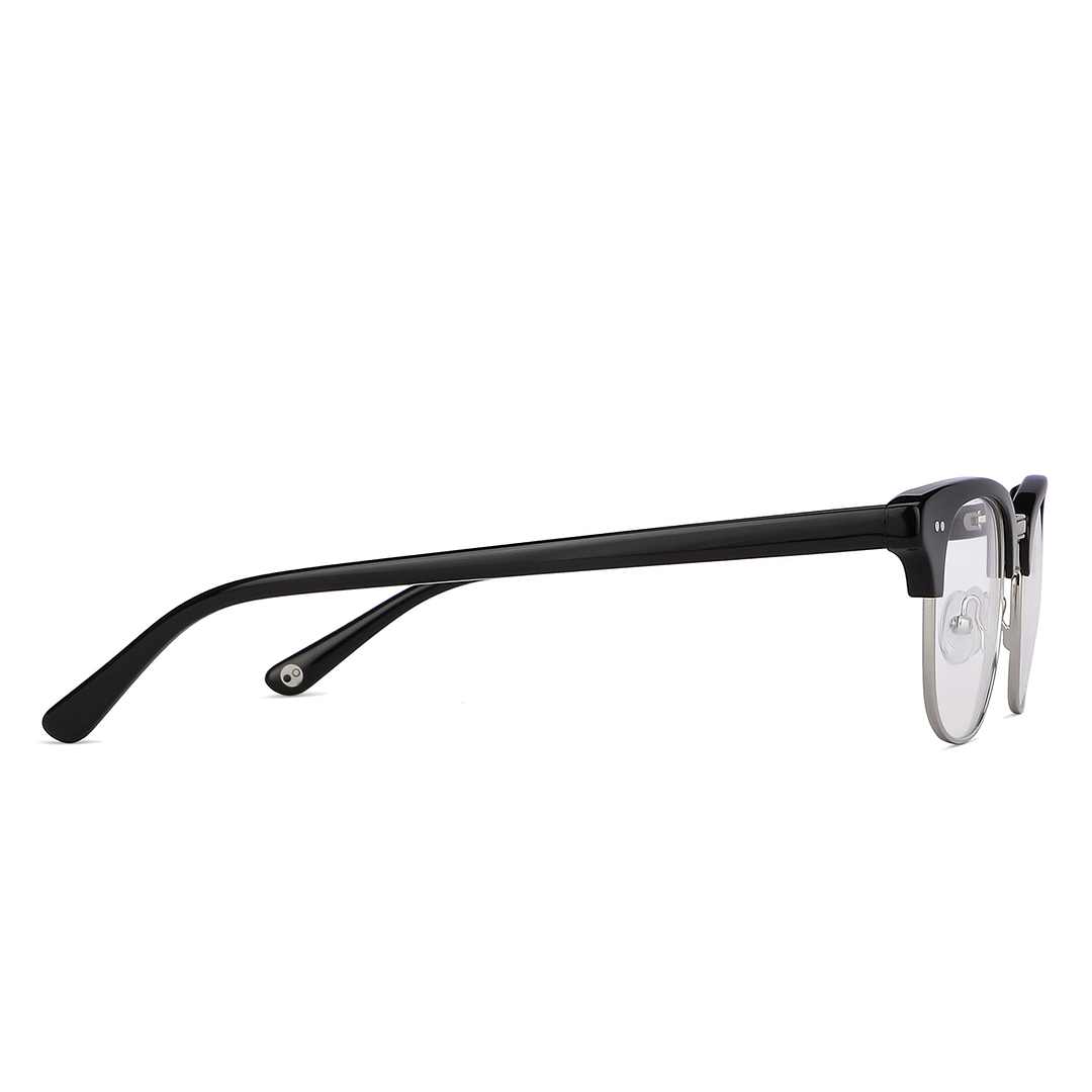 John Jacobs Dark Gunmetal Full Rim Clubmaster left side