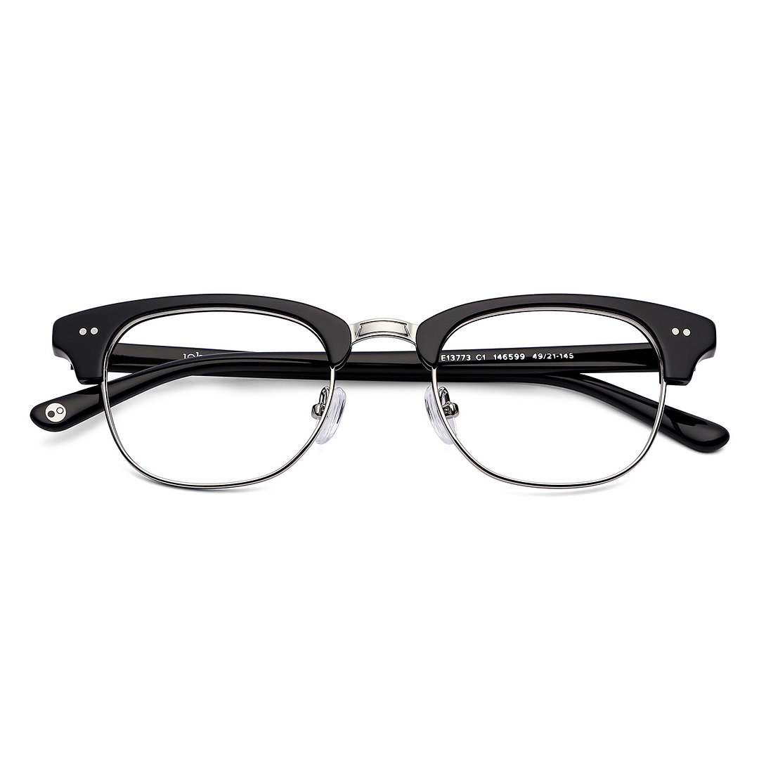 John Jacobs Dark Gunmetal Full Rim Clubmaster left side
