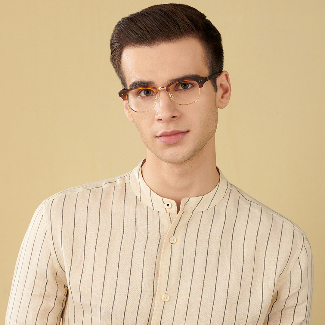 John Jacobs Golden Brown Full Rim Clubmaster right side