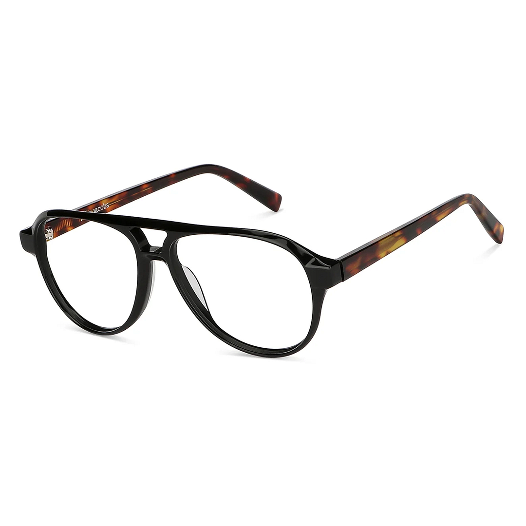 John Jacobs Black Full Rim Aviator left side