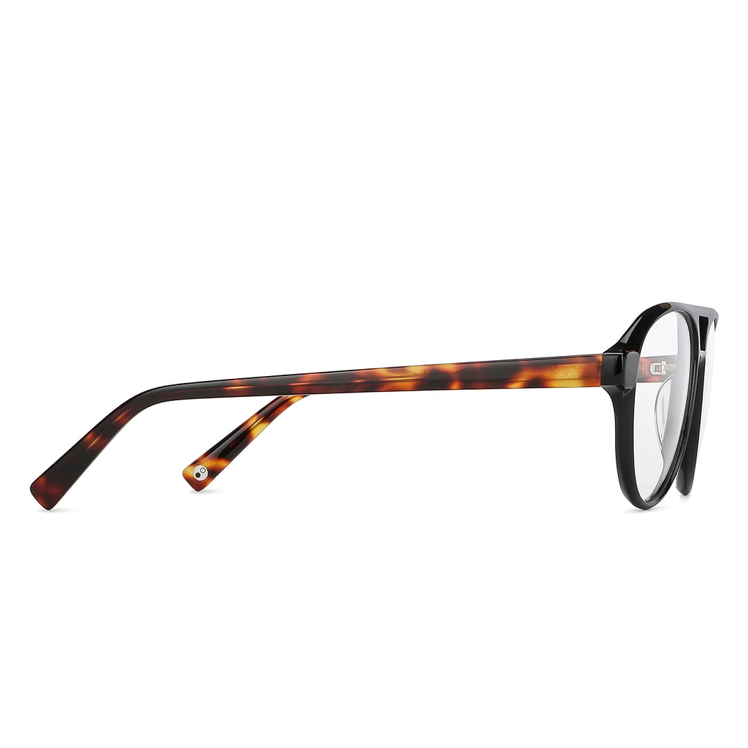 John Jacobs Black Full Rim Aviator left side