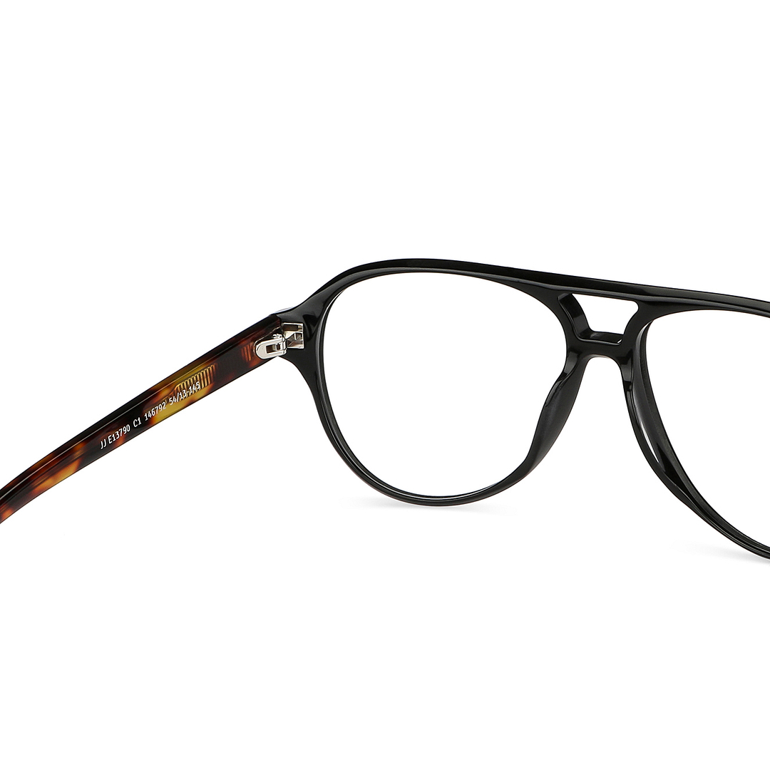 John Jacobs Black Full Rim Aviator right side