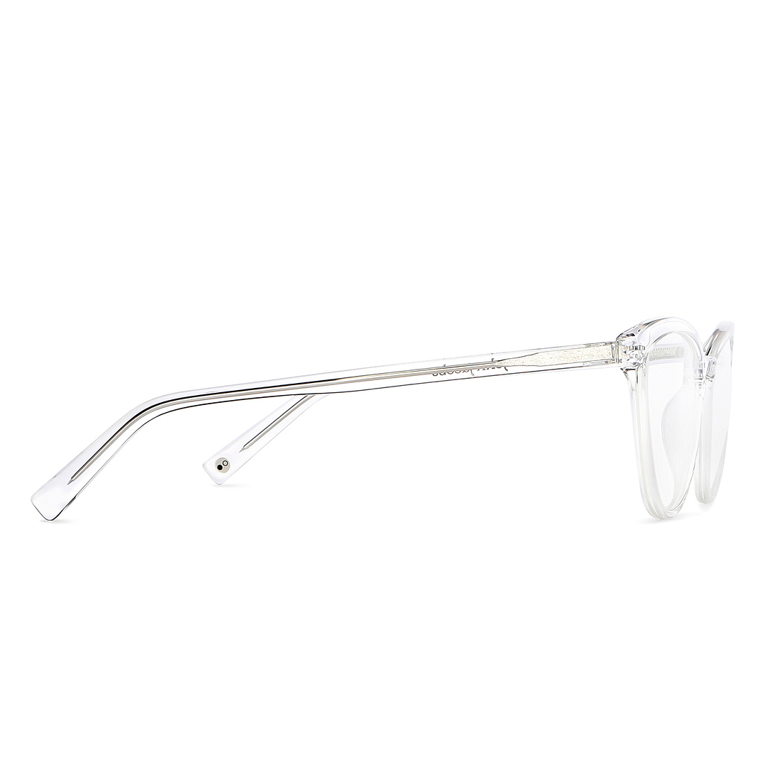 John Jacobs Crystal Transparent Full Rim Cat Eye left side