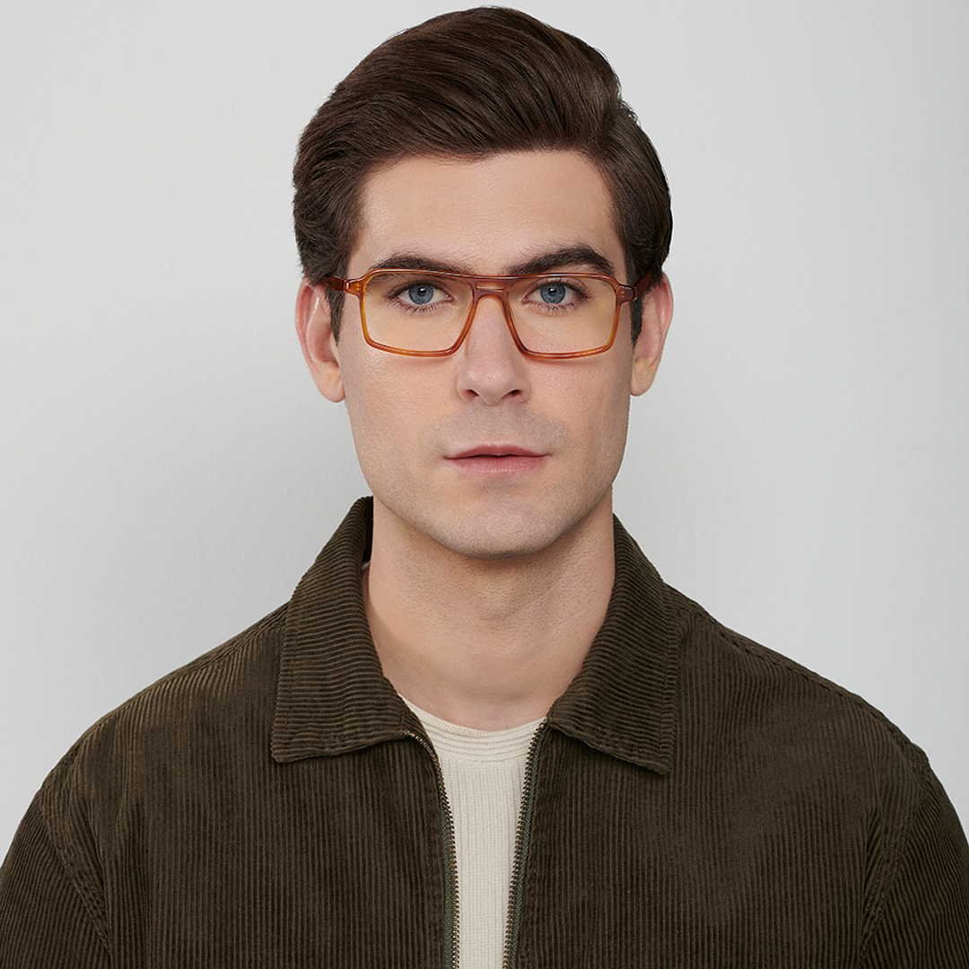 John Jacobs Light Brown Full Rim Rectangle left side