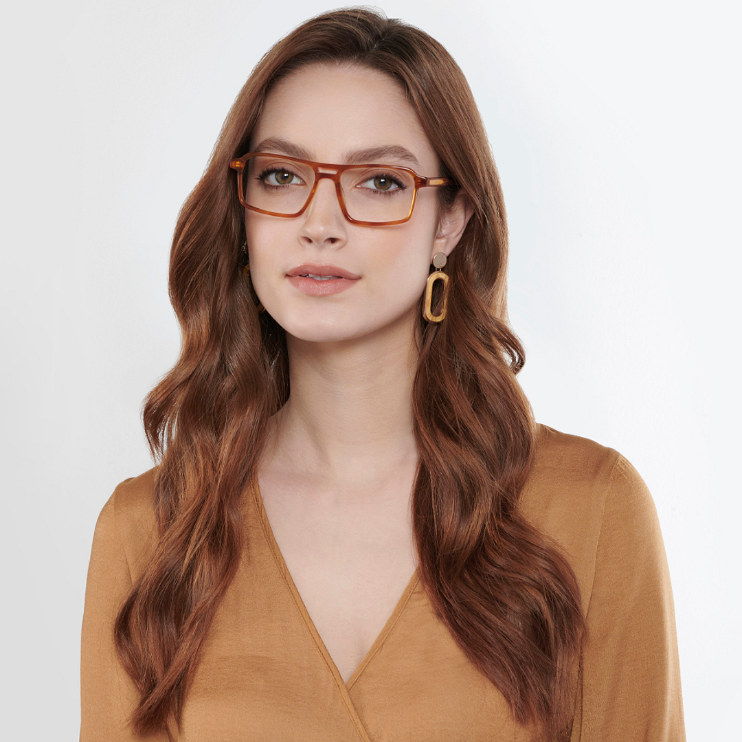 John Jacobs Light Brown Full Rim Rectangle left side