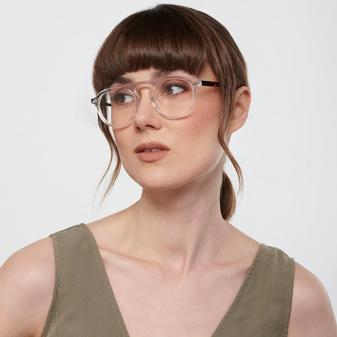 John Jacobs Crystal Transparent Full Rim Round right side