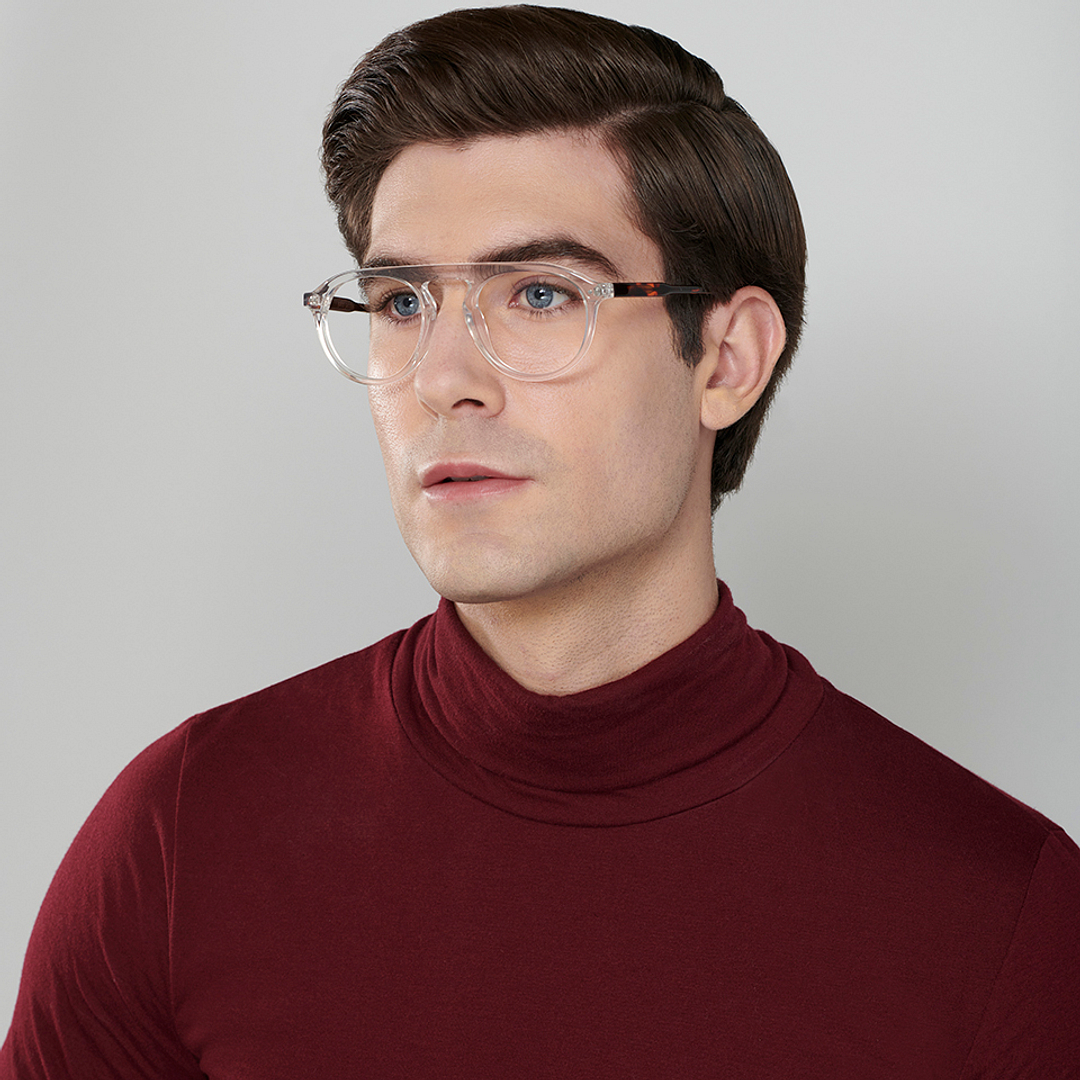 John Jacobs Crystal Transparent Full Rim Round right side