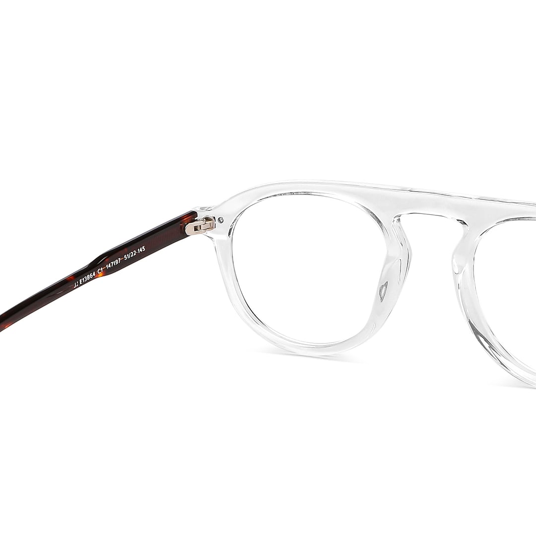 John Jacobs Crystal Transparent Full Rim Round right side