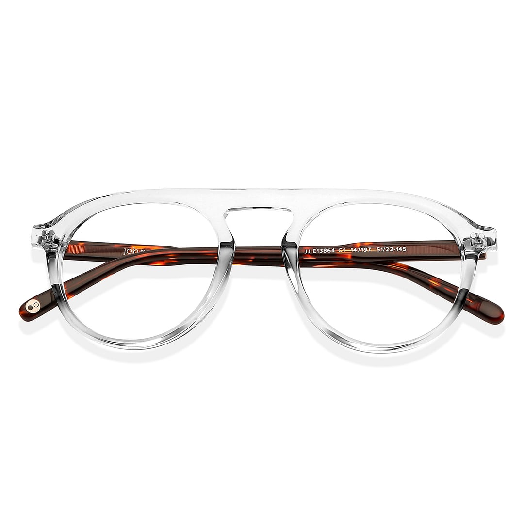 John Jacobs Crystal Transparent Full Rim Round left side