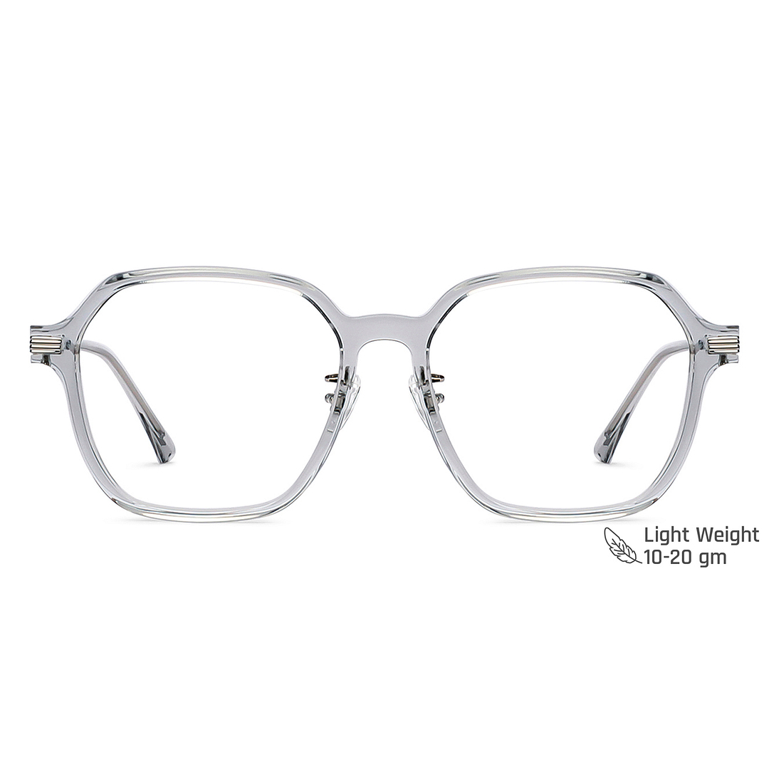 John Jacobs Online Gray Transparent Full Rim Square right side