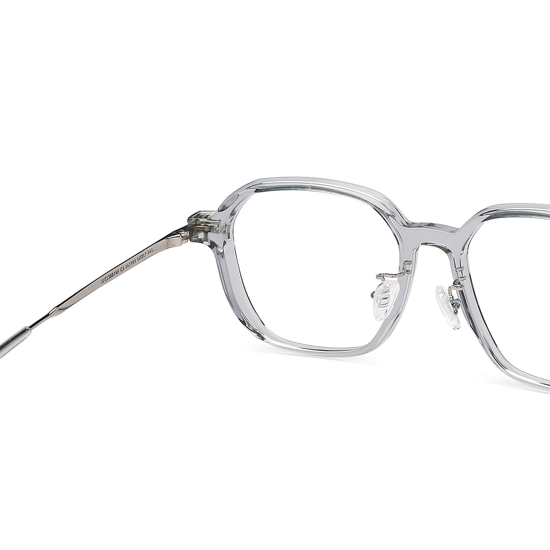 John Jacobs Online Gray Transparent Full Rim Square right side