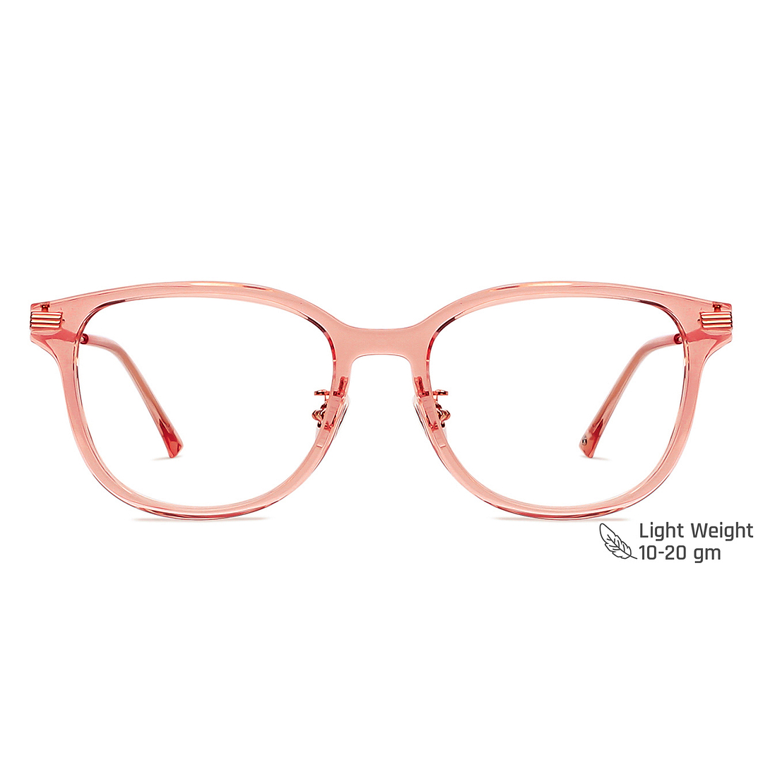 John Jacobs Online Pink Transparent Full Rim Round right side