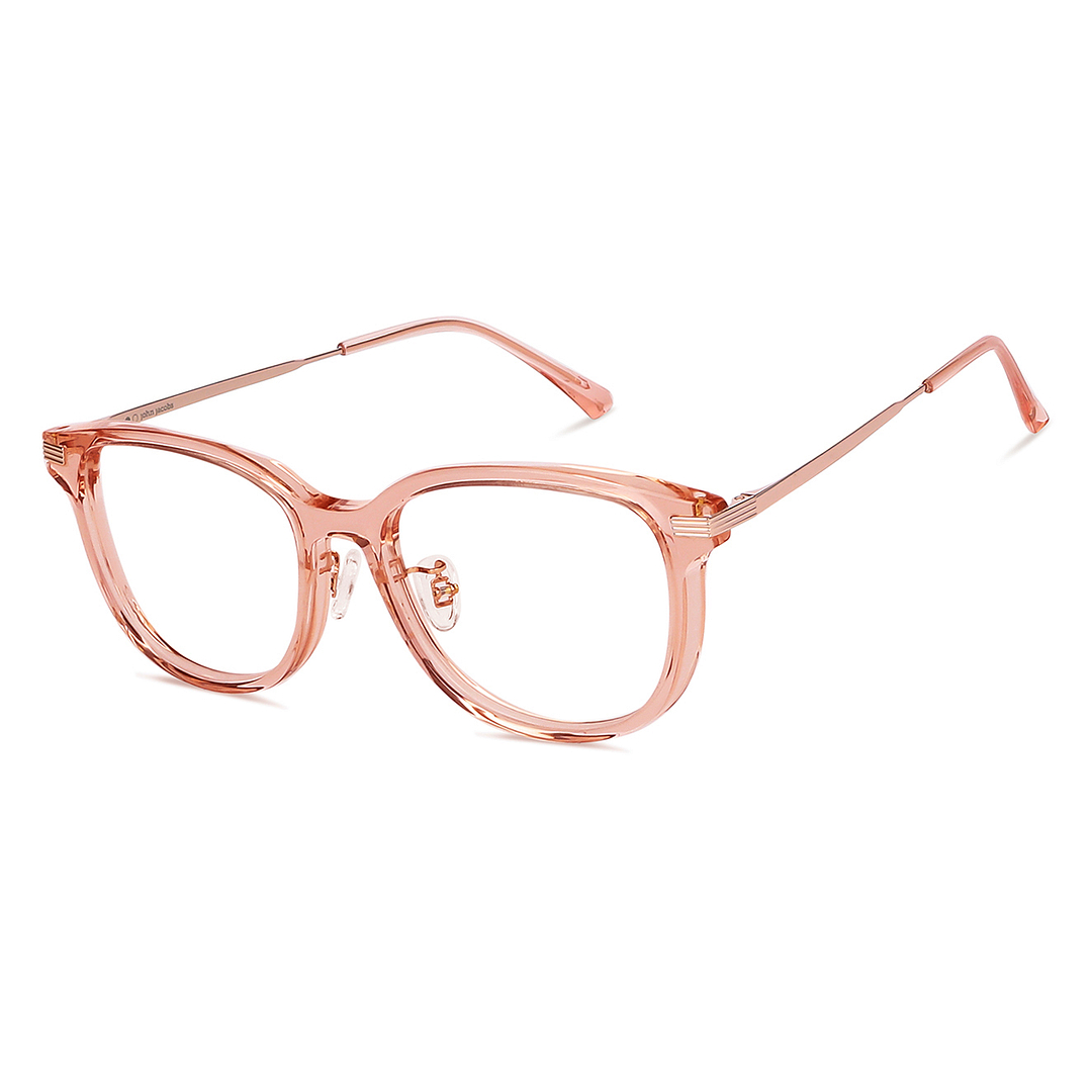 John Jacobs Online Pink Transparent Full Rim Round right side
