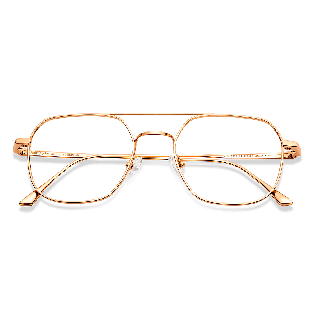 John Jacobs Gold Full Rim Square left side