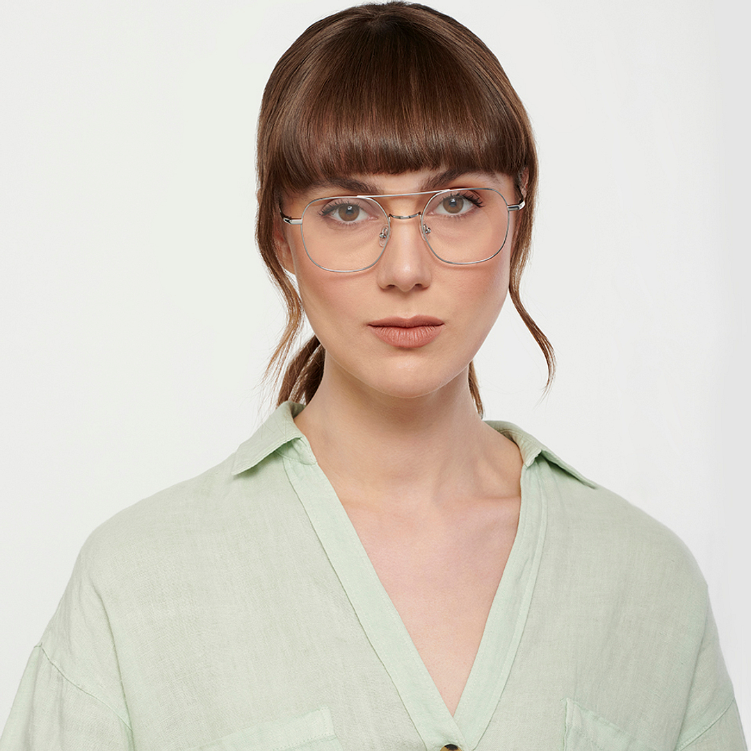 John Jacobs Silver Full Rim Square left side