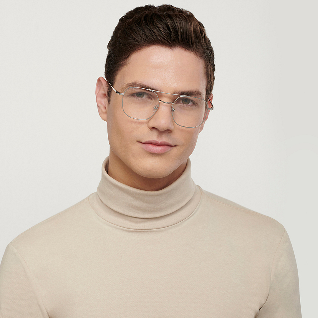 John Jacobs Silver Full Rim Square right side