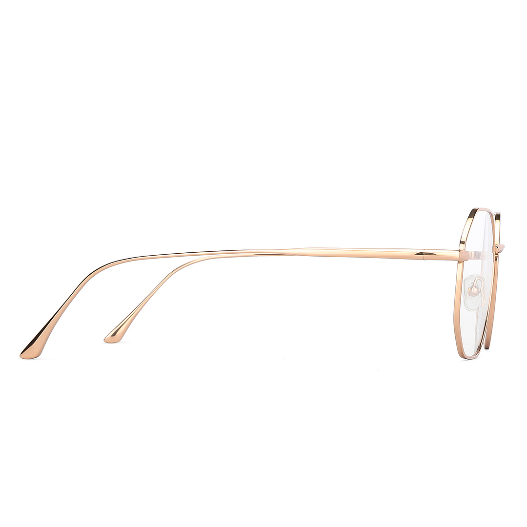 John Jacobs Online Rose Gold Full Rim Hexagonal left side