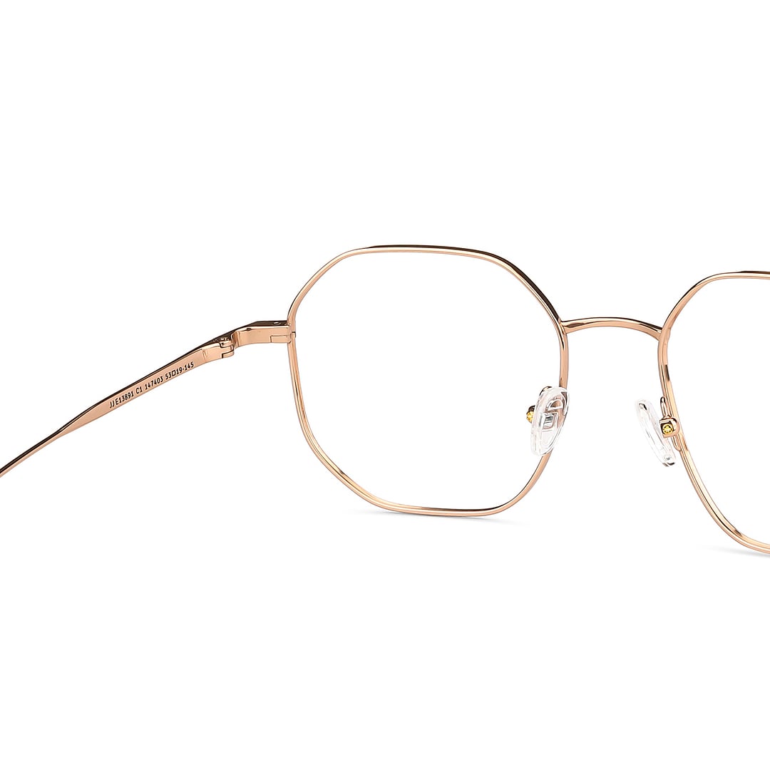 John Jacobs Online Rose Gold Full Rim Hexagonal right side