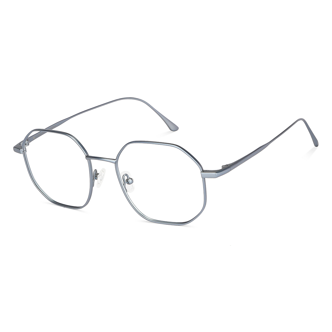 John Jacobs Online Sky Blue Full Rim Hexagonal left side