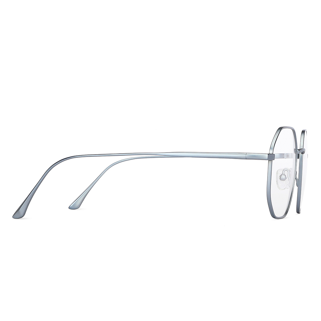 John Jacobs Online Sky Blue Full Rim Hexagonal right side