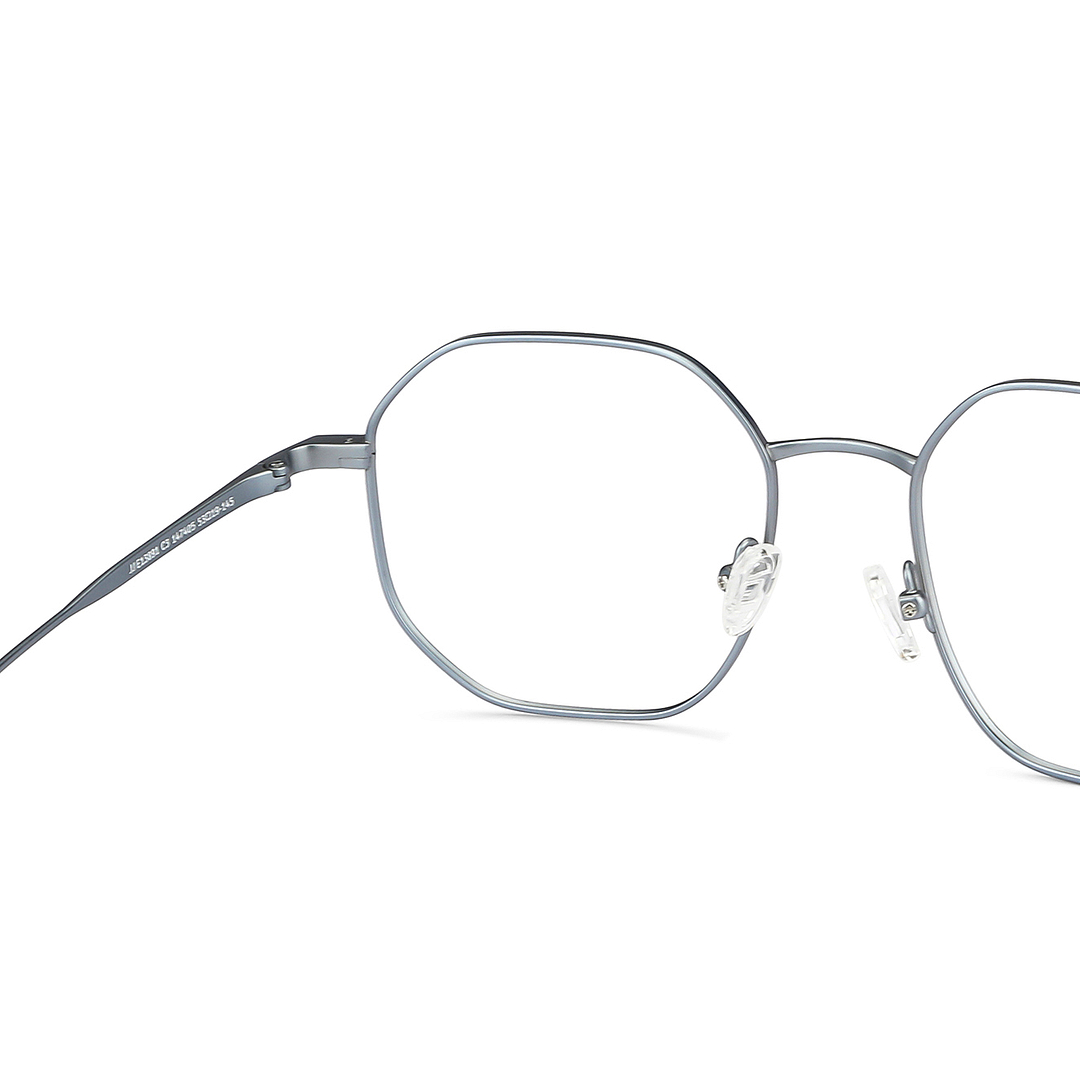 John Jacobs Online Sky Blue Full Rim Hexagonal left side