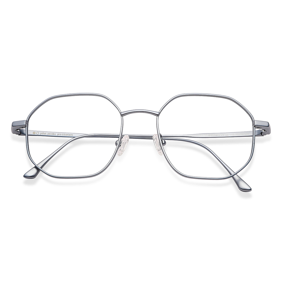 John Jacobs Online Sky Blue Full Rim Hexagonal right side