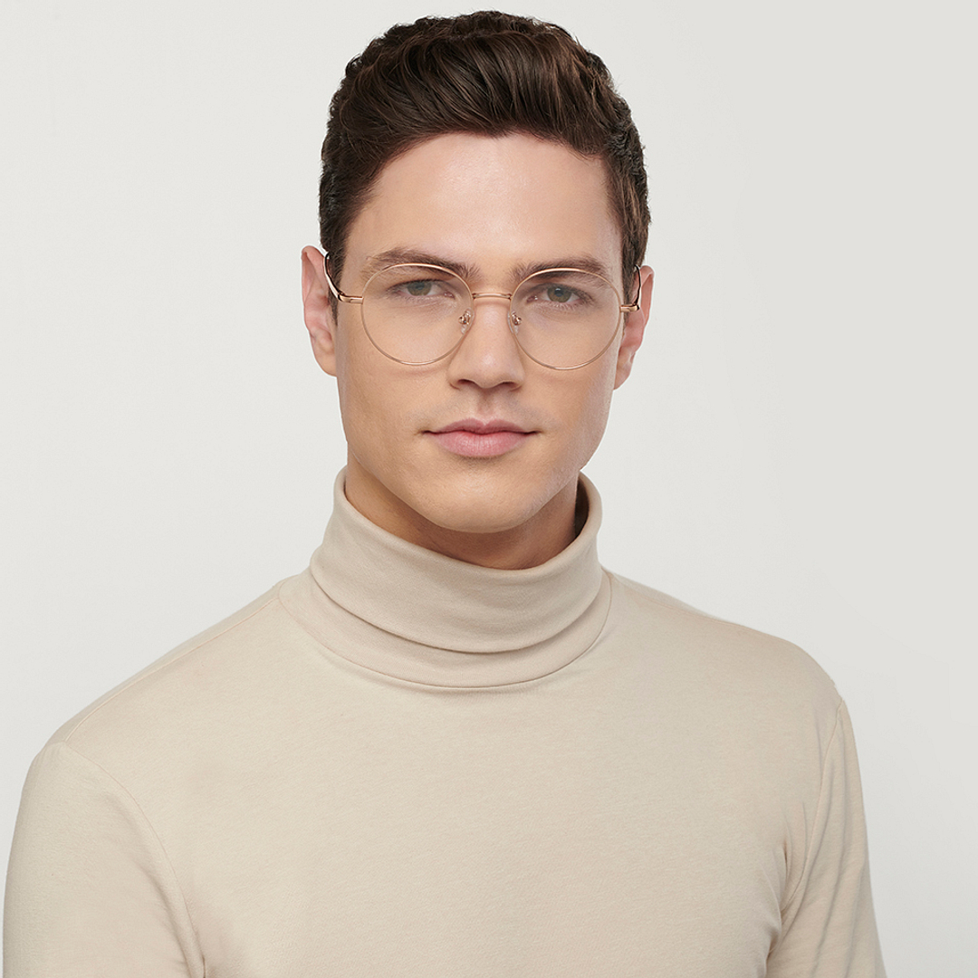 John Jacobs Online Gold Full Rim Round left side