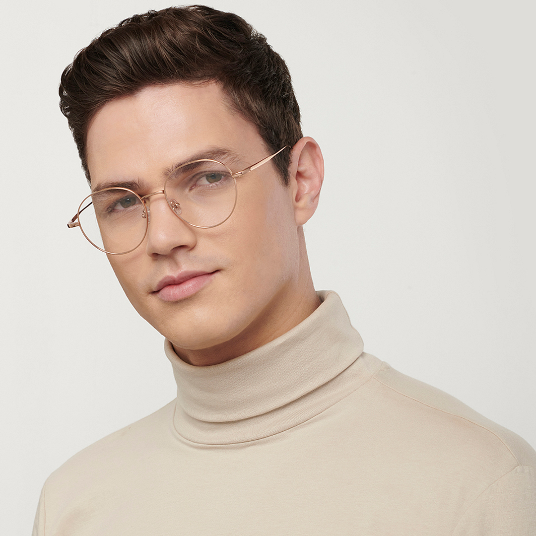 John Jacobs Online Gold Full Rim Round right side