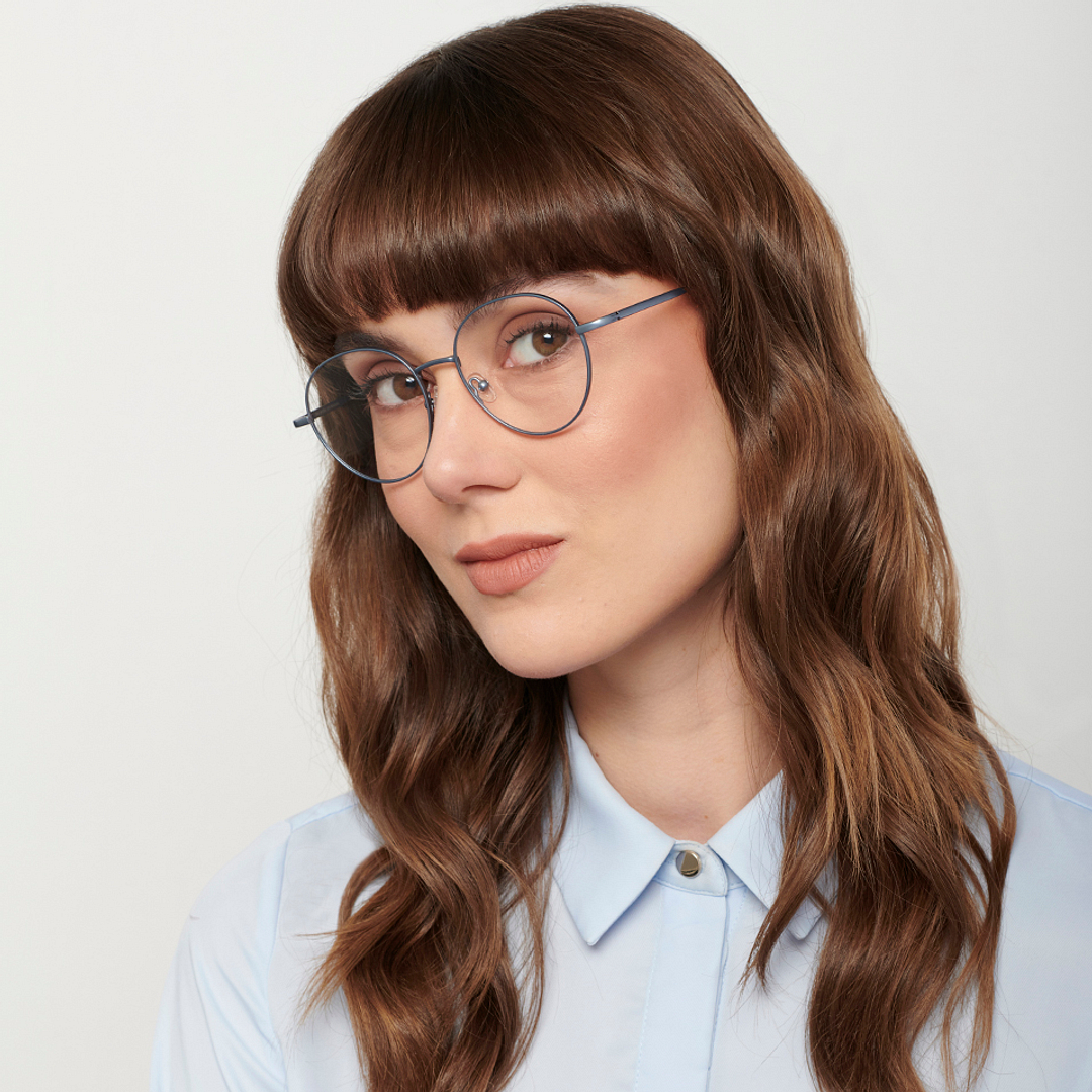 John Jacobs Sky Blue Full Rim Round left side