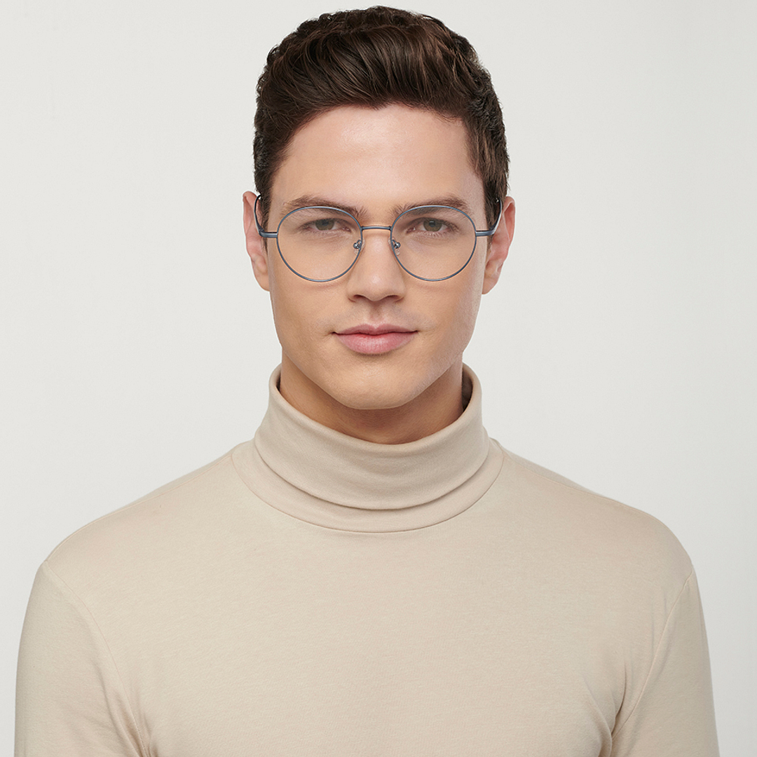 John Jacobs Sky Blue Full Rim Round left side