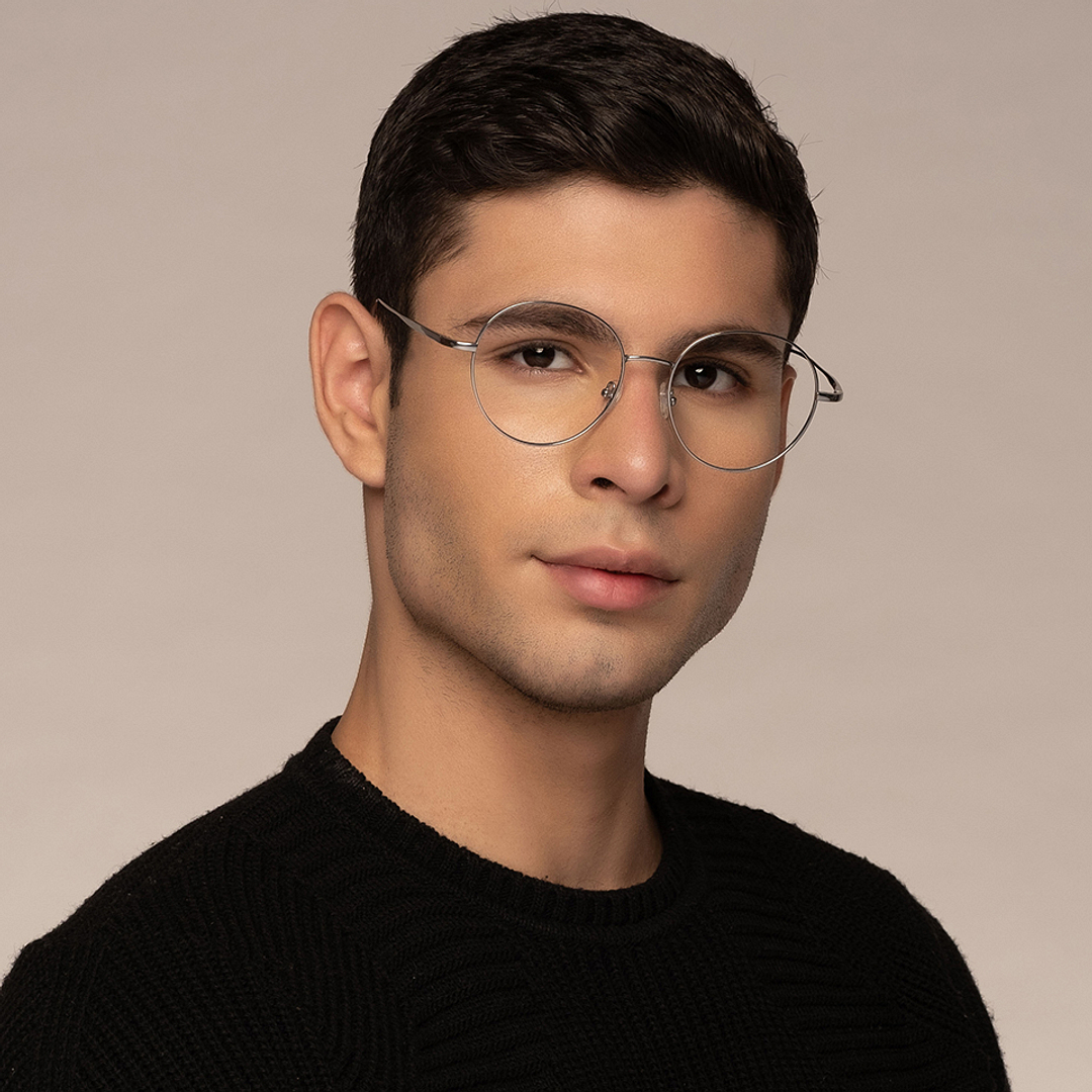 John Jacobs Silver Full Rim Round left side