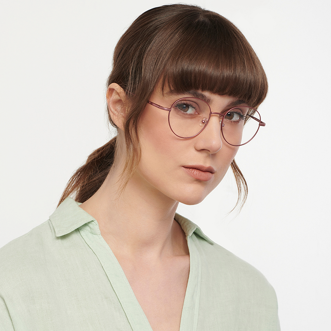 John Jacobs Pink Transparent Full Rim Round right side