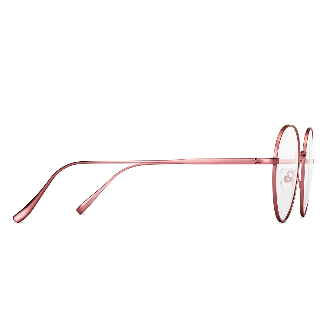 John Jacobs Pink Transparent Full Rim Round left side