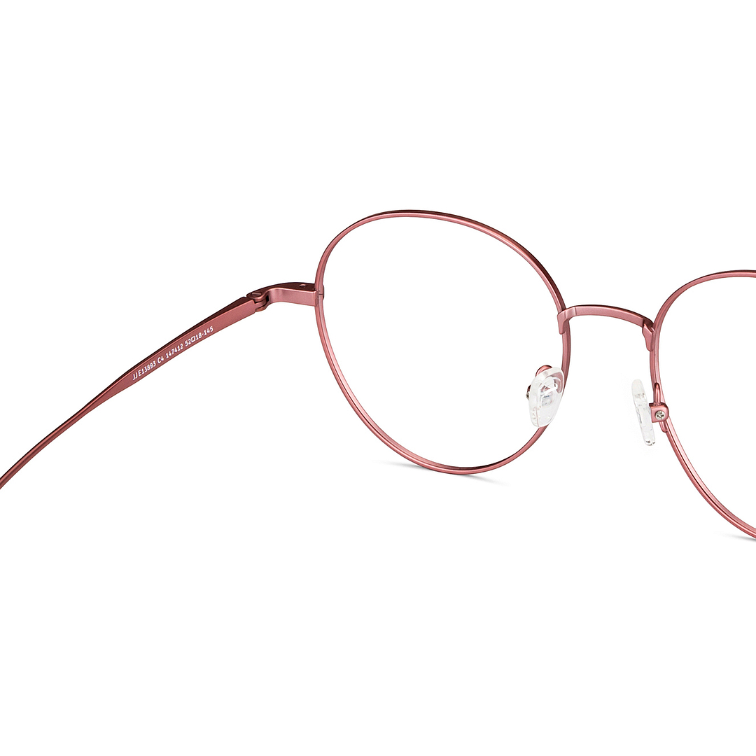 John Jacobs Pink Transparent Full Rim Round right side