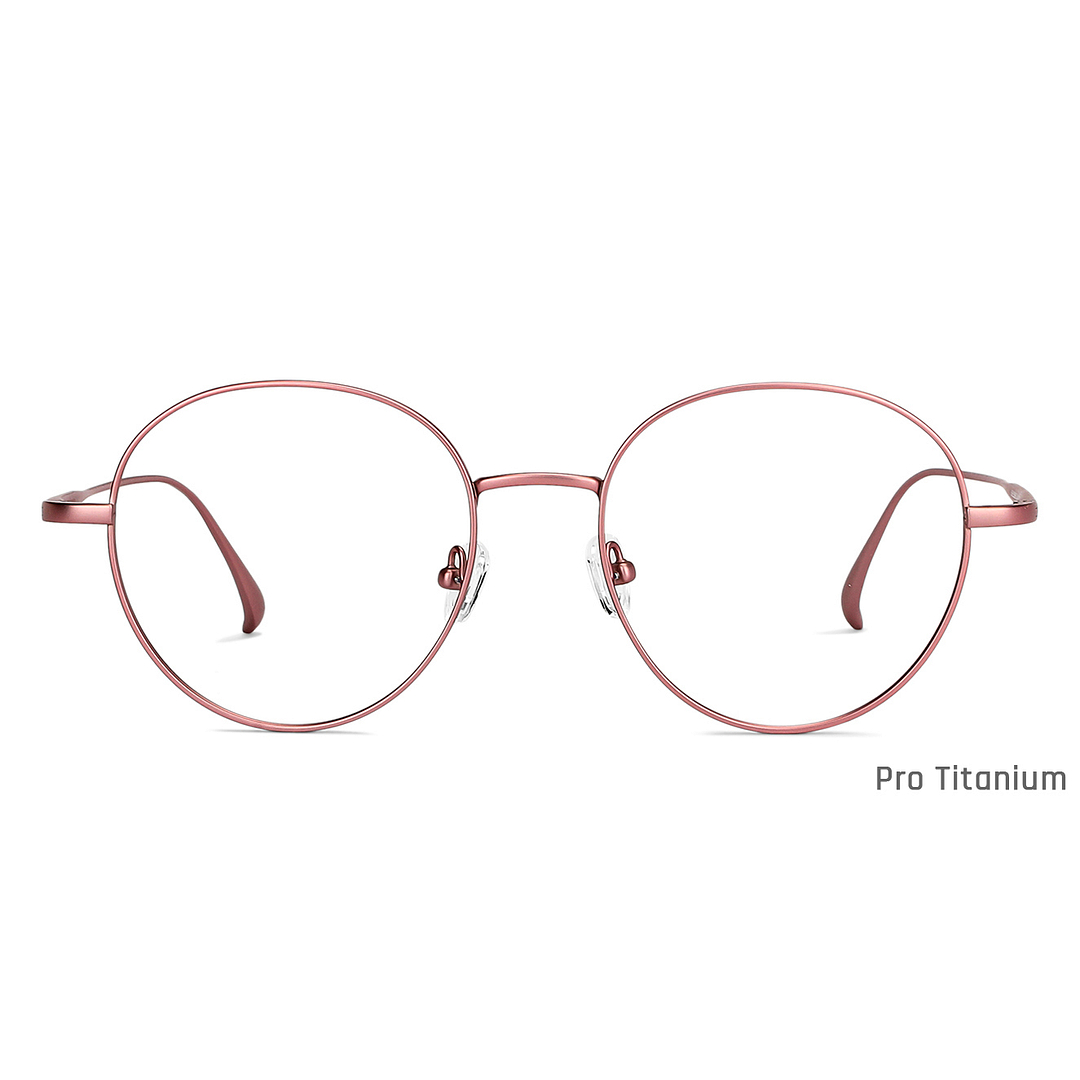 John Jacobs Pink Transparent Full Rim Round left side