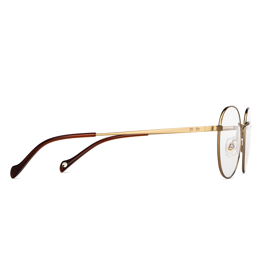 John Jacobs Online Gold Full Rim Round left side
