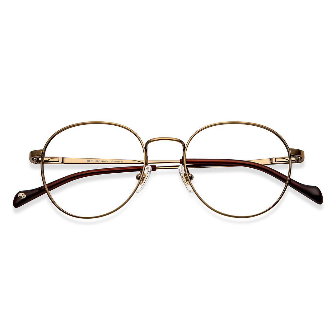 John Jacobs Online Gold Full Rim Round left side