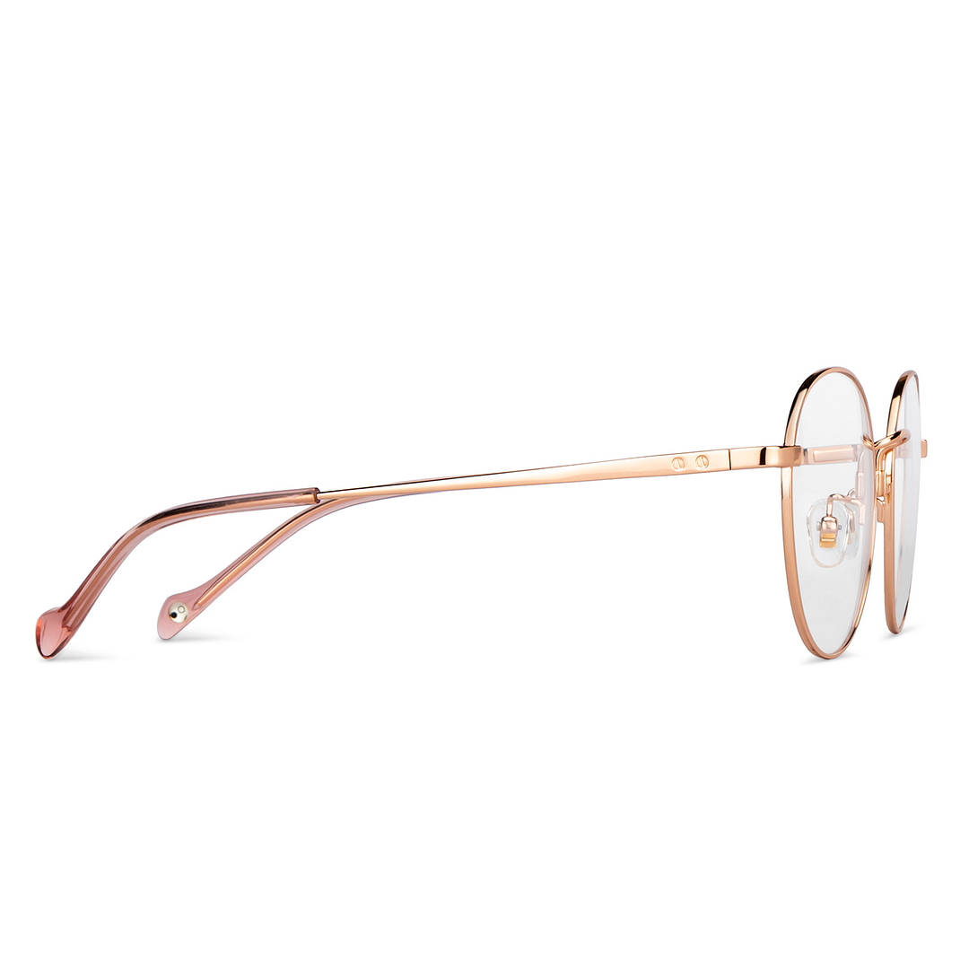 John Jacobs Online Gold Full Rim Round left side